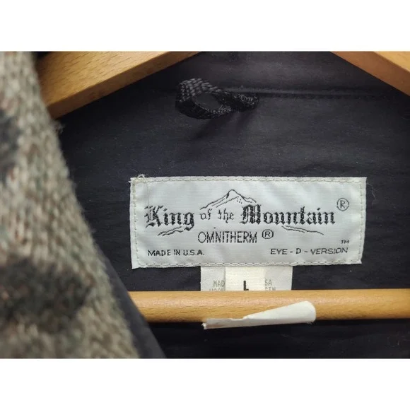 VTG King of the Mountain Wool Camo Hunting Shacket Mens Lg Damanged - Picture 2 of 16